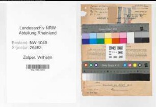 Entnazifizierung Wilhelm Zolper , geb. 22.01.1891 (Bahnbeamter)
