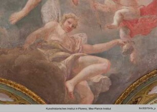 Apoll als Sonnengott zwischen Allegorien der vier Elemente : Apoll als Sonnengott