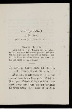 Trauergottesdienst