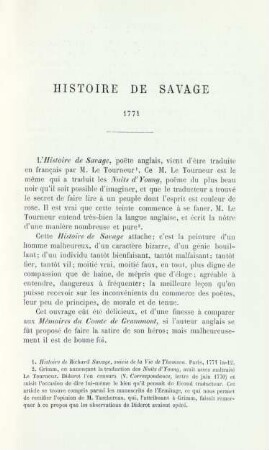 Histoire de savage