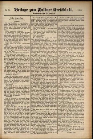 Zweite Ausgabe vom Samstag, den 18. Februar 1899.