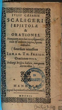 Epistolae & orationes numquam antehac excusae