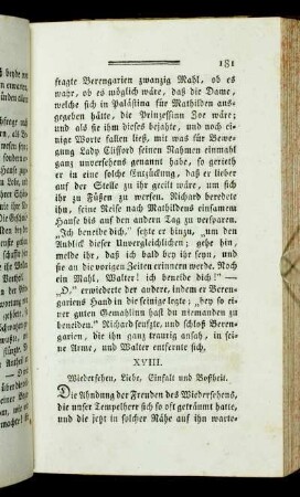 XVIII. Wiedersehen, Liebe, Einfalt und Boßheit.