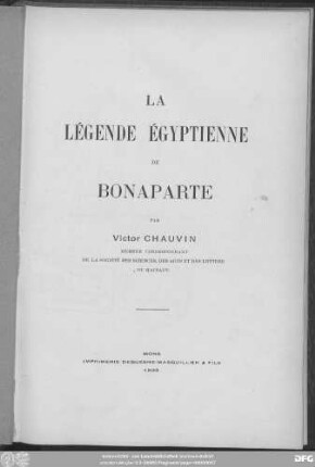 La Légende égyptienne de Bonaparte