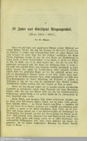 10 Jahre aus Görlitzens Vergangenheit : (von 1567-1577)