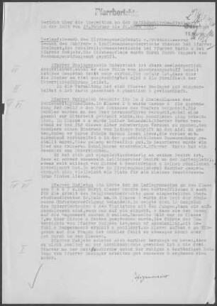 Stuttgart Matthäuskirche Teil-Kirchengemeinde: Inspektionsbericht 1957