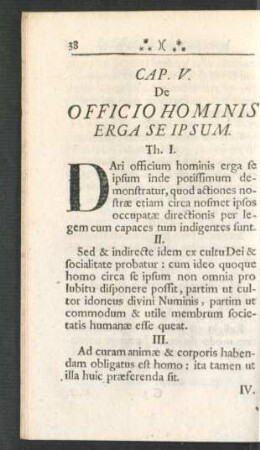 Cap. V. De Officio Hominis Erga Se Ipsum.