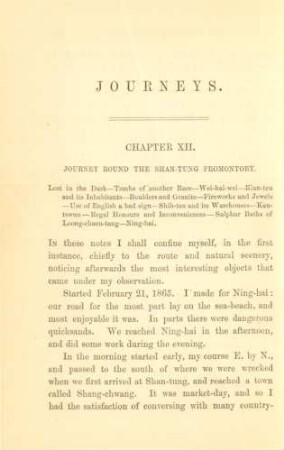 Chapter XII. Journey round the Shan-tung promontory