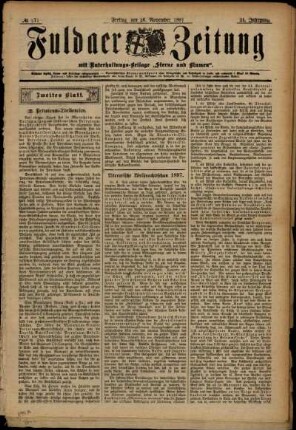Zweite Ausgabe vom Freitag, den 26. November 1897.