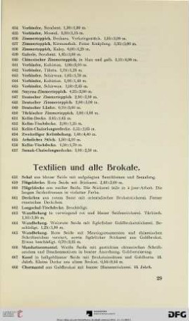 Textilien und alte Brokate (Nr. 658-673)