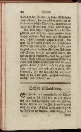 Sechste Abhandlung.