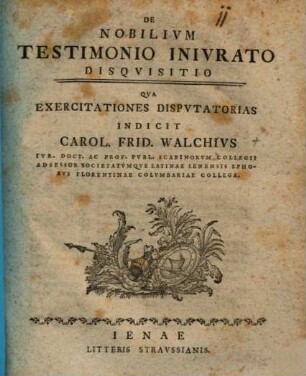 De nobilivm testimonio inivrato disqvisitio