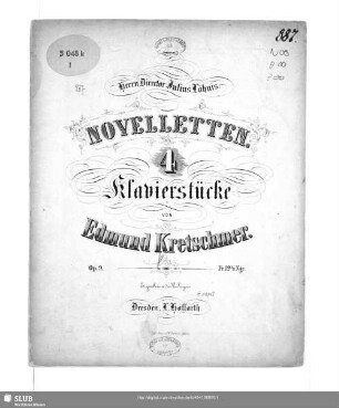 Novelletten : 4 Klavierstücke; op. 9