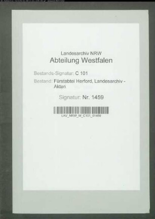 Inventarisierung der Nachlassenschaft der Äbtissin Hedwig Sophie