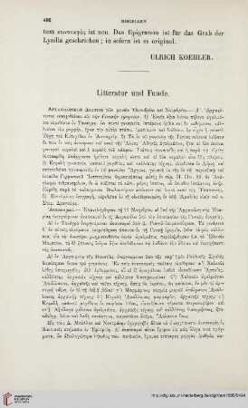 Litteratur und Funde