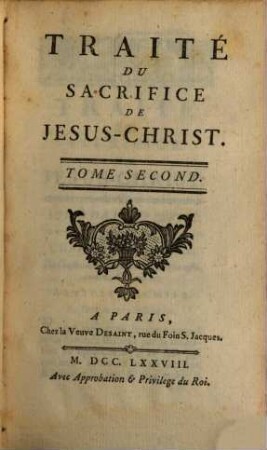 Traité du sacrifice de Jésus-Christ, 2