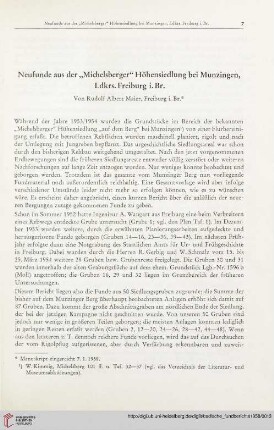 Neufunde aus der "Michelsberger" Höhensiedlung bei Munzingen, Ldkrs. Freiburg i. Br.