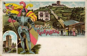 Postkartenalbum mit Motiven von Durlach. "Gruss vom Thurmberg bei Durlach"