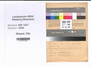 Entnazifizierung Otto Steppat , geb. 03.03.1899 (Angestellter)