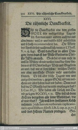 XXVI. Die rühmliche Danckbarkeit
