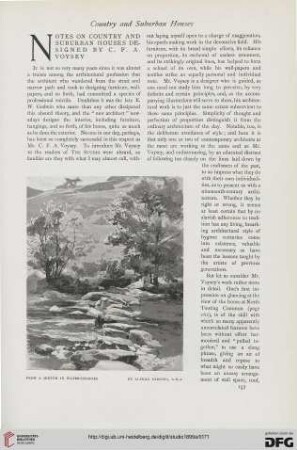 Notes on country and suburban houses designed by C. F. A. Voysey
