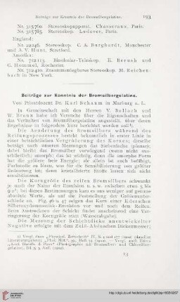 17: Beiträge zur Kenntnis der Bromsilbergelatine
