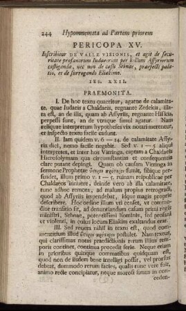 Pericopa XV. - Pericopa XVII.
