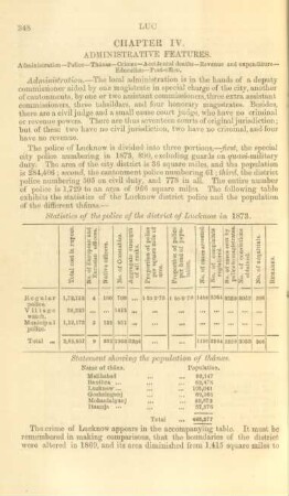 Chapter IV. Administrative features