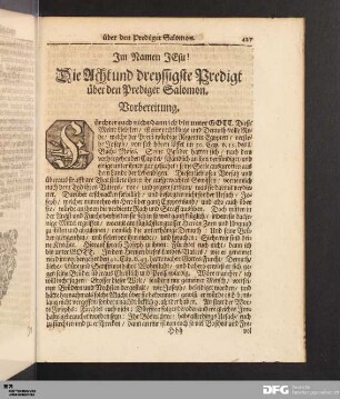 Die Acht und dreyssigste Predigt über den Prediger Salomon.