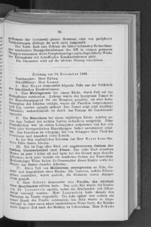 Sitzung am 30. November 1886.