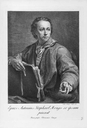 Stich nach Selbstbildnis Anton Raphael Mengs