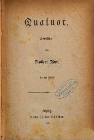 Quatuor : Novellen, 3