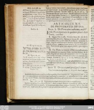 Articulus XII. De Providentia Divina.