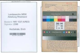 Entnazifizierung Erich Hochstrate , geb. 00.00.0000 ()