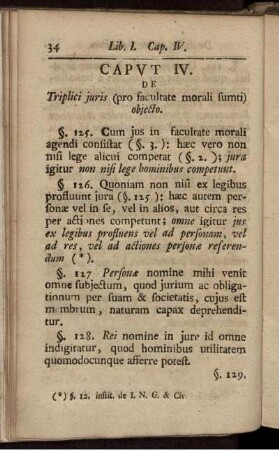 Caput IV. De Triplici iuris (pro facultate morali sumti) obiecto