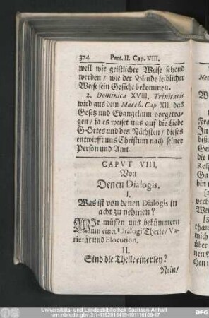 Caput VIII. Von Denen Dialogis.