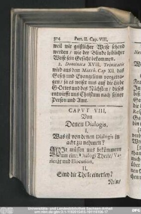 Caput VIII. Von Denen Dialogis.