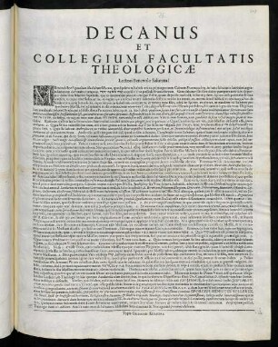 Decanus Et Collegium Facultatis Theologicae Lectoribus Benevolo Salutem!