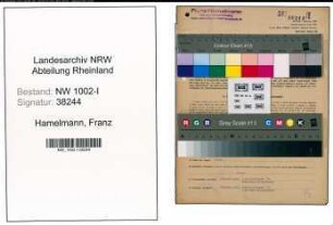 Entnazifizierung Franz Hamelmann, geb. 26.09.1896 (Unternehmer)