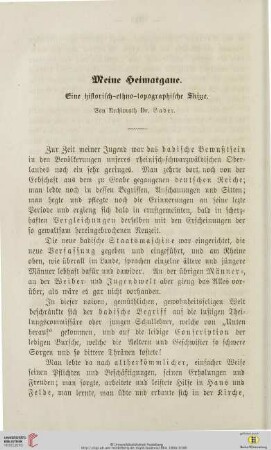 Meine Heimatgaue. Eine historisch-ethno-topographische Skizze