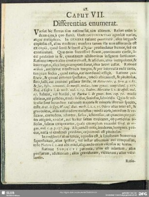 Caput VII. Differentias enumerat