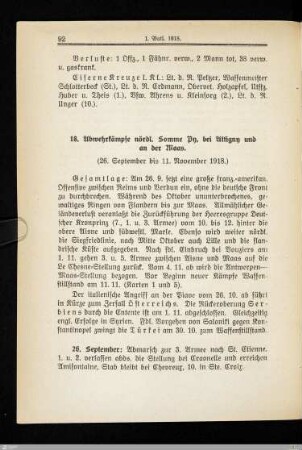 18. Abwehrkämpfe nördl. Somme Py, bei Attigny und an der Maas