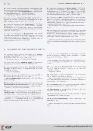II. Tagungen. Gelehrte Gesellschaften
