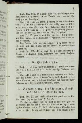 5-7, E. Sprachen und ihre Literatur, Archäologie, Kunst und schöne Wissenschaften
