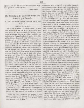 315-320 Die Entwicklung der armenischen Kirche vom Evangelio zum Evangelio : Fortsetzung