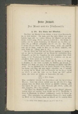 Dritter Abschnitt. Der Mond und die Finsternisse.