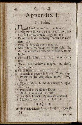 Appendix I [In Folio - In Quarto - In Octavo - In Duodecimo]