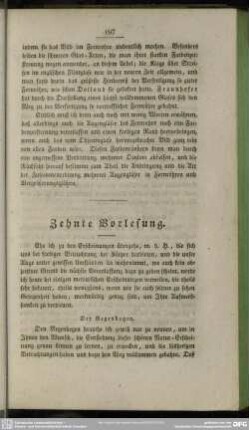 Zehnte Vorlesung