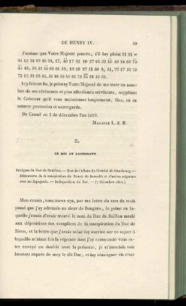 X. Le Roi au Landgrave (7 décembre 1602)