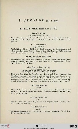 a.) alte Meister (Nr. 1-73)